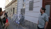 Odhalení pamětní desky Jaroslava Ježka