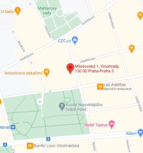 Milešovská 1 mapa